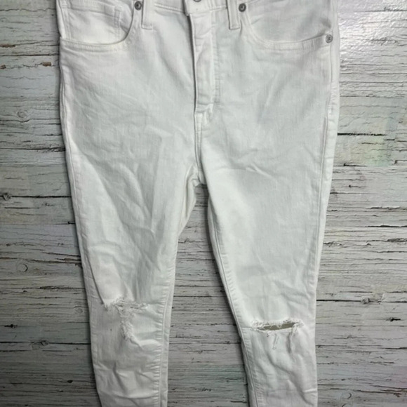 Madewell 9” High-Rise Skinny Crop  Jeans white size 25 - Picture 4 of 9